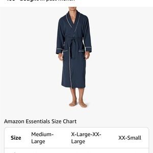 Amazon Essentials Dark Blue Robe with White Piping